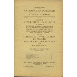 PROCEEDINGS OF THE NATIONAL LABORATORY OF PSYCHICAL RESEARCH – VOLUME I PART II (Harry PRICE)