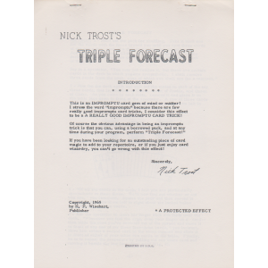 NICK TROST'S TRIPLE FORECAST NICK TROST'S TRIPLE FORECAST